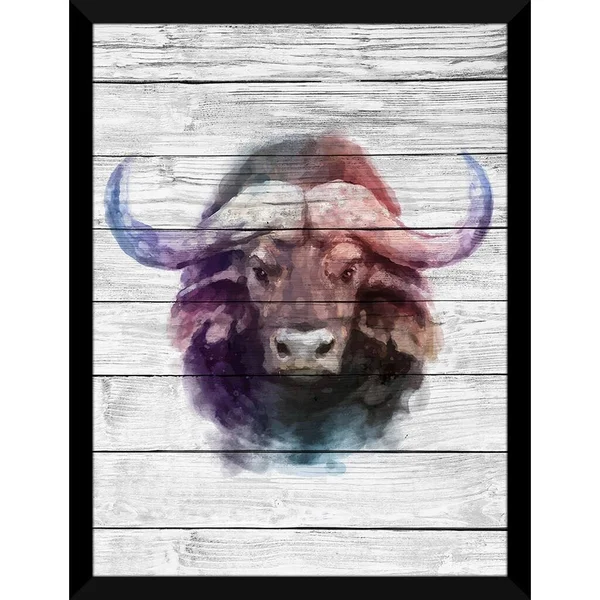 Picture Perfect International Bull Giclee Wood Wall Decor