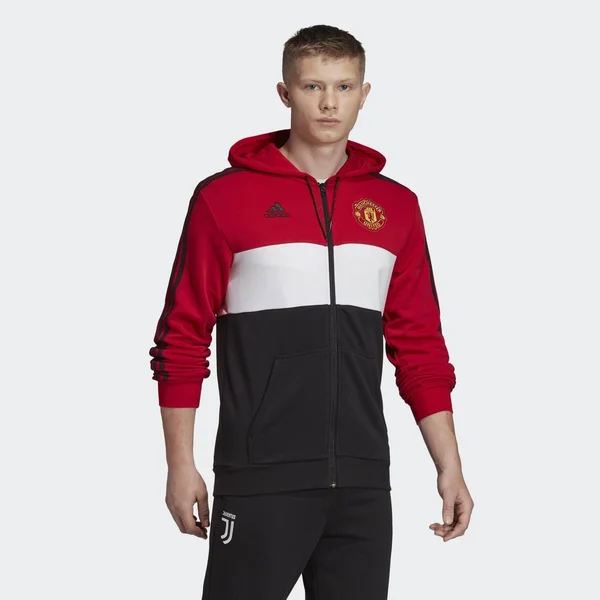 Adidas Manchester United Full Zip Hoodie Red-White-Black - S