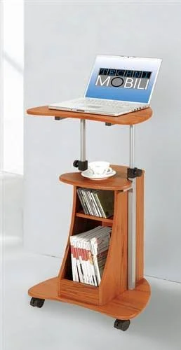 Techni Mobili Vertico Mobile Laptop Workstation in Woodgrain or Graphite