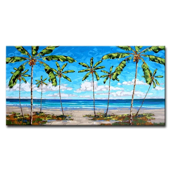 Porch & den Coastal Palms& scenic Canvas Wall Decor Oversized
