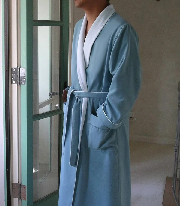 Plush Necessities Spa Robe - Luxury Microfiber Terry - Men's Best Hotel Bathrobe - Blue, 3XL