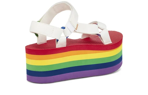 Teva Women's Flatform Universal Sandals - White/ Rainbow