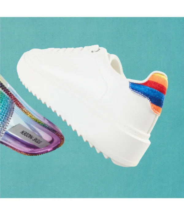 Steve Madden Charlie Rainbow Lace-Up Sneakers - 7.5M