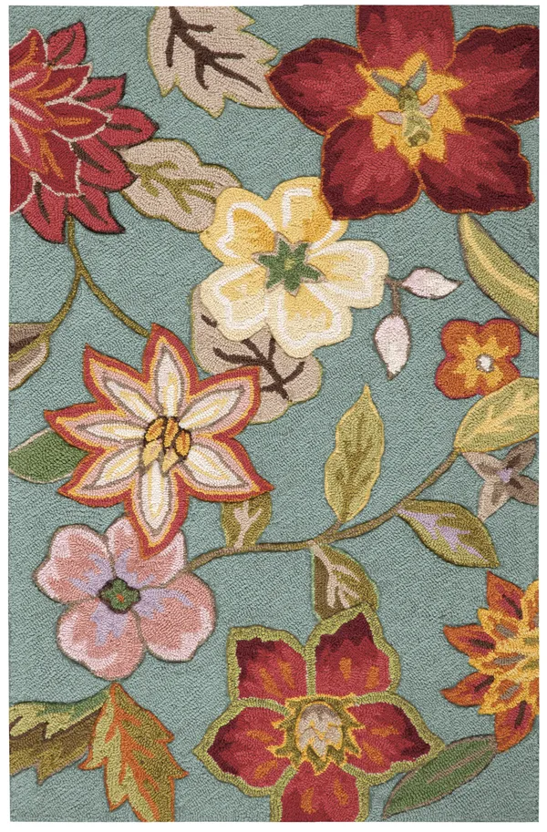 Nourison Fantasy Aqua 3&6x22 x 5&6x22 Area Rug