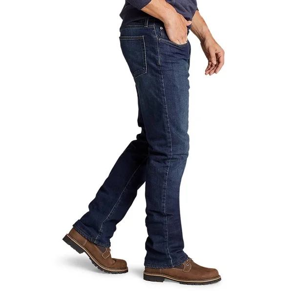 Eddie Bauer Men's Fleece-Lined Flex Jeans - Straight - Gray - 38/34