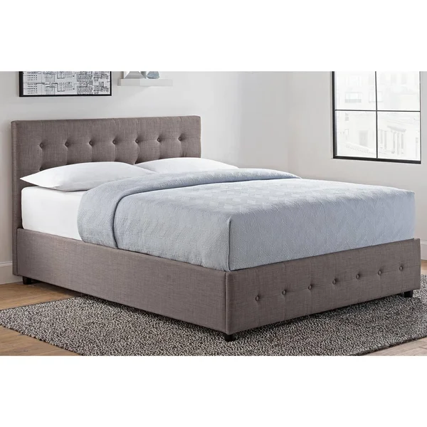 DHP Cambridge Linen Upholstered Storage Bed - Gray, Full