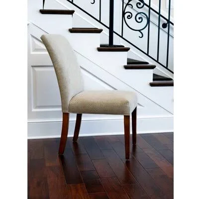 Pierson Upholstered Dining Chair Braxton Culler Body Fabric: Green and Blue Stripe; 0252-54, Leg Color: Kiwi Finish