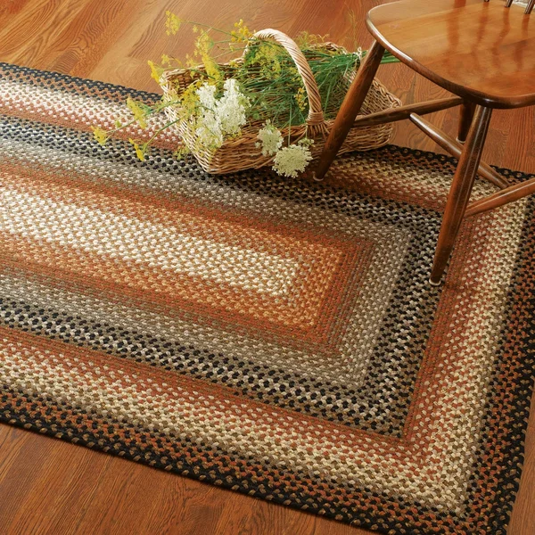 Homespice Decor 27x22 x 45x22 Oval Cocoa Bean Cotton Braided Rug