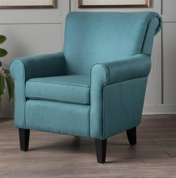 Roseville Upholstered Club Chair - Dark Teal - Christopher Knight Home