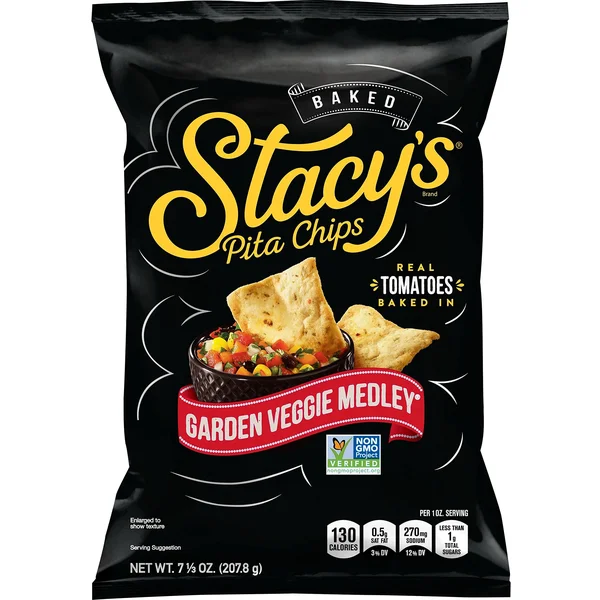 Stacy&s Pita Chips, Garden Veggie Medley, 7.3 Ounce (Pack of 12)