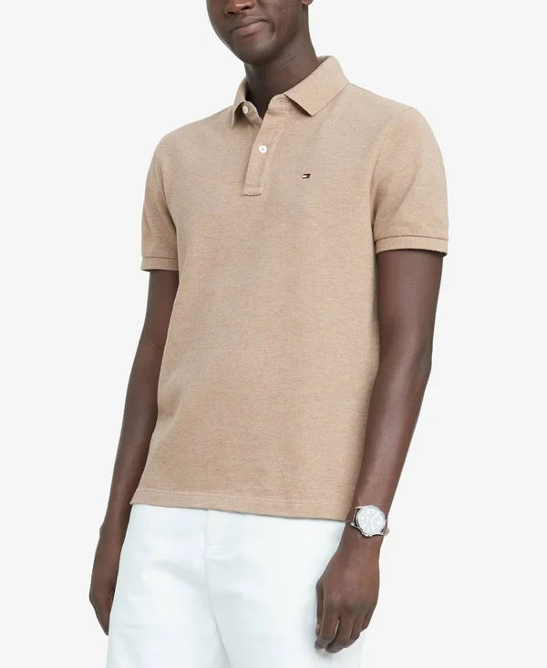 Tommy Hilfiger Men's Custom Fit Ivy Polo - Created for Macy&s - Camel Heather