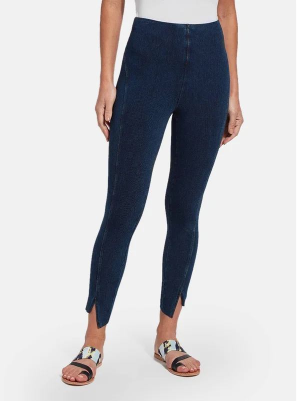 Lysse Ren Crop Cooling Knit Denim Indigo - LG