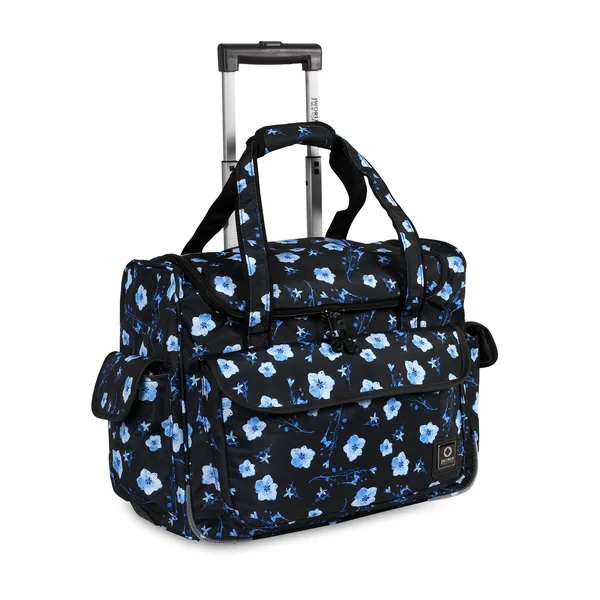 J World New York Donna Rolling Travel Tote, Night Bloom, One Size