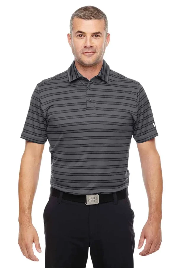 Under Armour Men's Tech Stripe Polo Graphite, M