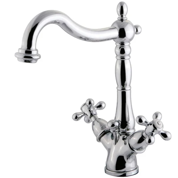 Kingston Brass Heritage Two Handle Mono Deck Lavatory Faucet with Brass Pop-Up &