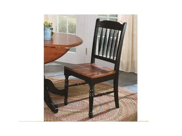 A-America British Isles Slatback Side Chair, Oak-Black Finish, Set of 2