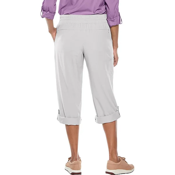 Coolibar Women's Canyon Roll Up Pants, Sun Protective Clothing For Women, Grey, Medium
