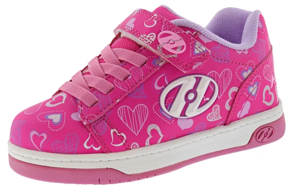 Heelys Unisex Children's Dual Up X2 - Hot Pink/White/Hearts