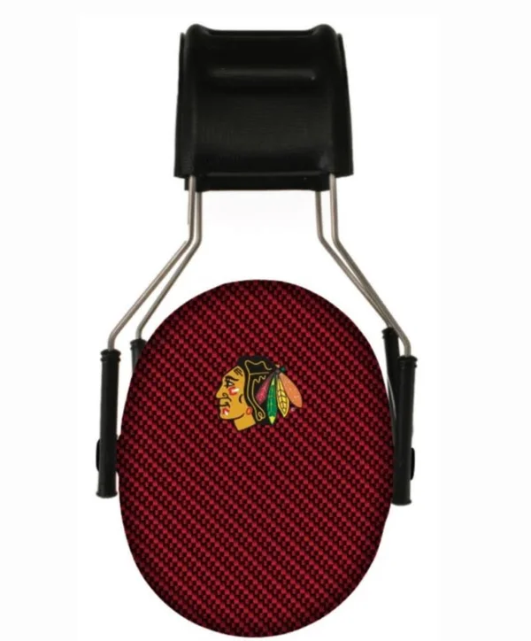 3M Officially Licensed Chicago Blackhawks Carbon Fiber Youth Earmuffs Stainless Steel, YER00701002-Y