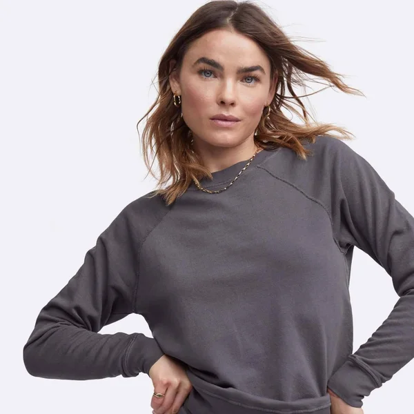 Organic Terry Raglan Sweatshirt Charcoal - 2x