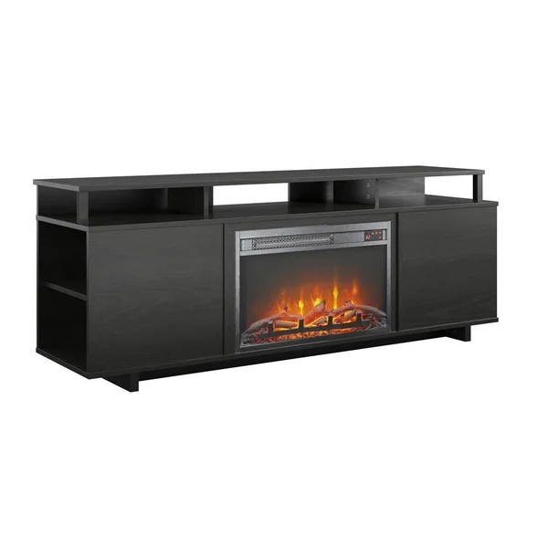 Avenue Greene Naperville Fireplace TV Stand for TVs Up to 65 Inches - Black Oak