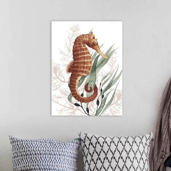 Seahorse Treasures I, Canvas Wall Art, 18x24, Great Big Canvas