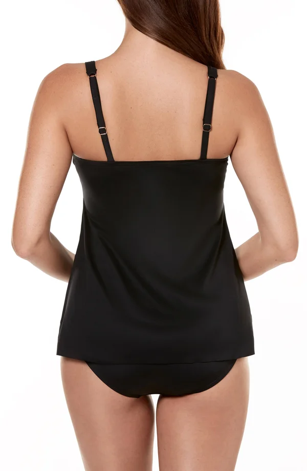 Miraclesuit D-ddd Cup Solid Surplice Tankini Top - Black