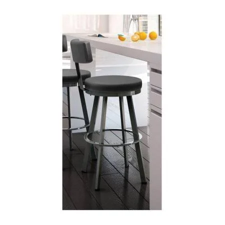 Amisco Tower Counter Height Swivel Metal Stool - Grey