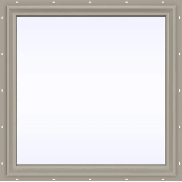 JELD-WEN 35.5 in. x 35.5 in. V-2500 Series Desert Sand Vinyl Picture Window w/ Low-E 366 Glass