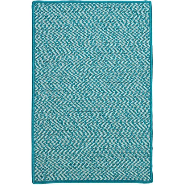 Colonial Mills Houndstooth Tweed Indoor, Outdoor Area Rug Turquoise, Size: 2 x 8 ft.