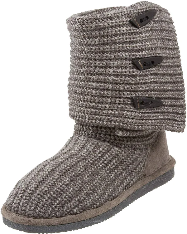 Bearpaw Women's Knit Tall Boot Gray 5