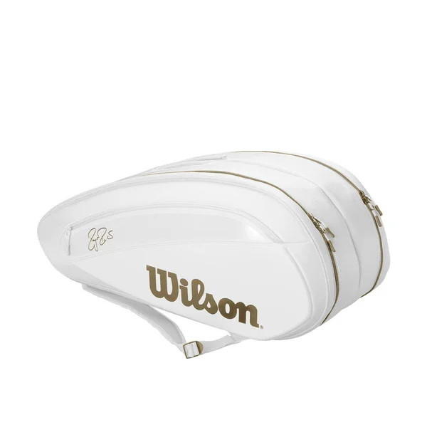 Wilson Federer DNA 12 Pack Tennis Bag (White/Gold)