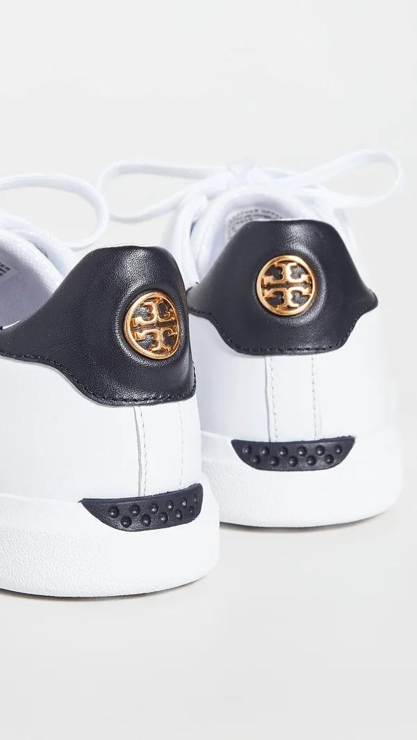 Tory Burch Howell Court Sneakers Titanium White/Tory Navy 6.5