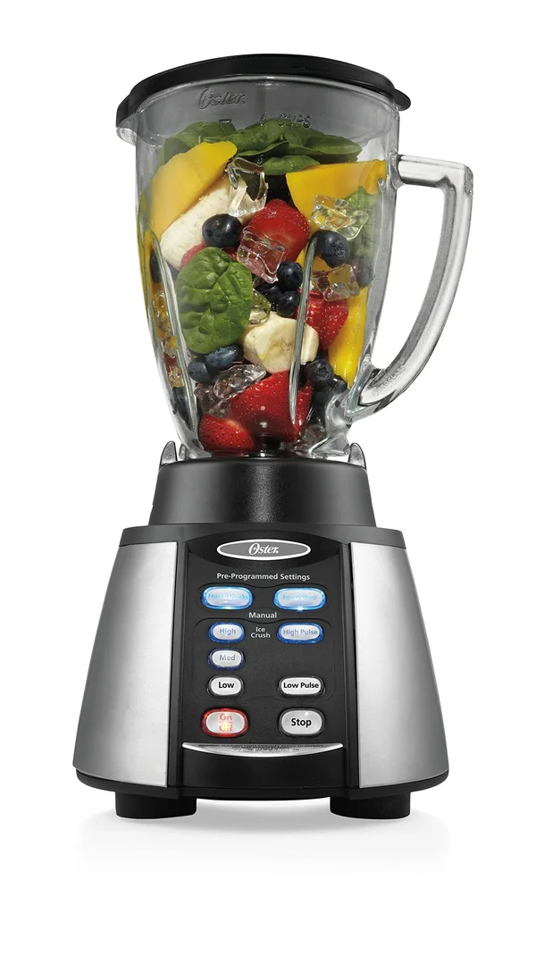 Oster Reverse Crush Counterforms Blender - Brushed Stainless Steel/Black Finish