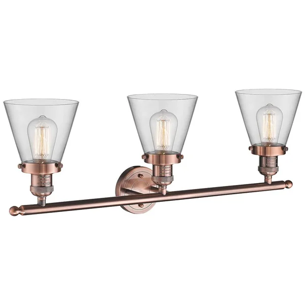 Innovations Lighting 205-AC-G62 Small Glass Cone 3 Light Wall