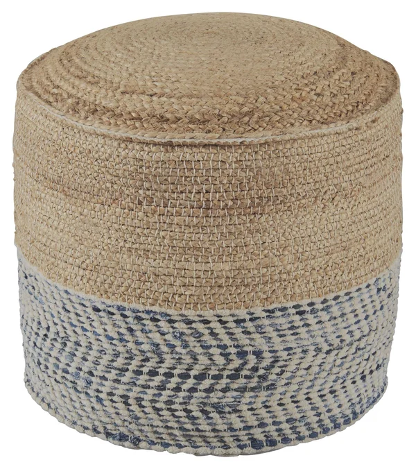 Ashley HomeStore Matson - Natural/Blue - Pouf