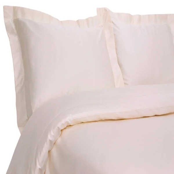 400 Thread Count Hemstitch Solid Duvet Cover Set Ivory King