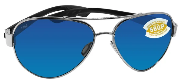 Costa Del Mar South Point Palladium, Blue Mirror 580P Sunglasses