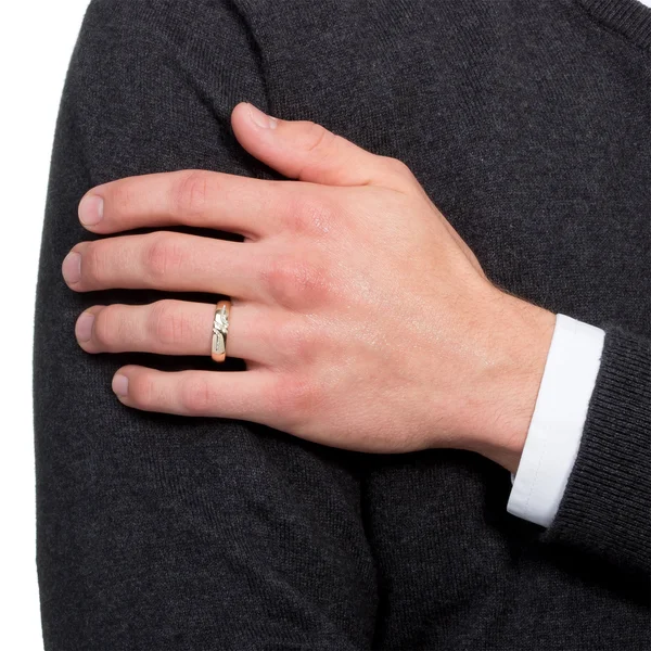 Miadora 10K Yellow Gold Men's 1/10ct TDW Diamond Wedding Band Ring 9