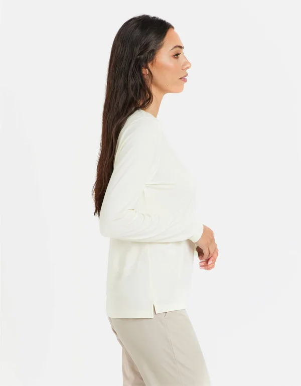Long Sleeve T-Shirt UPF 50+ Sensitive Collection, Womens Sun Safe Top Light Yellow