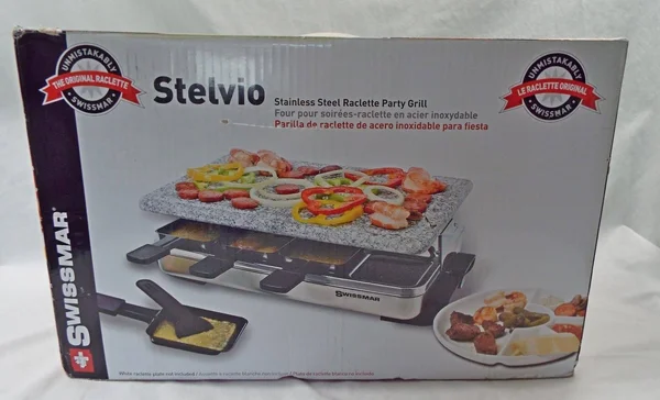 Swissmar - 8 Person Stelvio Raclette Party Grill with Granite Stone
