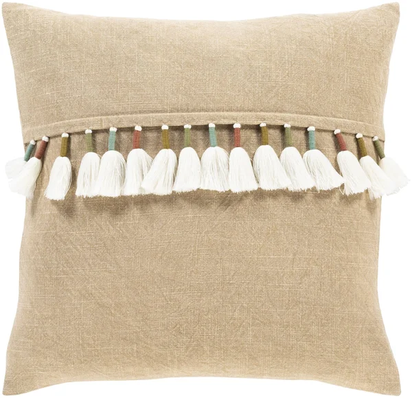Bohemian 18x22 x 18x22 Clay Woven Stripe Sofa Pillow