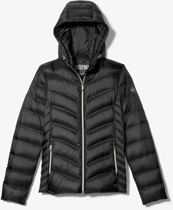 Michael Kors Quilted Nylon Packable Puffer Jacket - Black