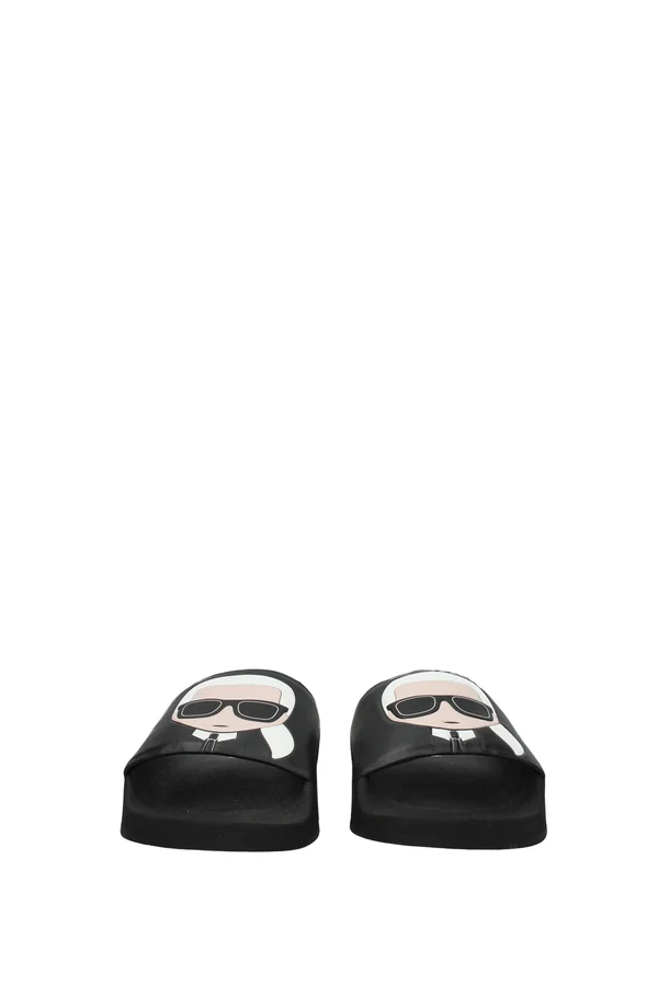 Karl Lagerfeld Kondo Karl Ikonik Slide Sandals - Black - Flip-Flops