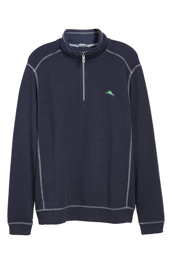 Tommy Bahama Tobago Bay Half Zip Pullover Ocean Deep