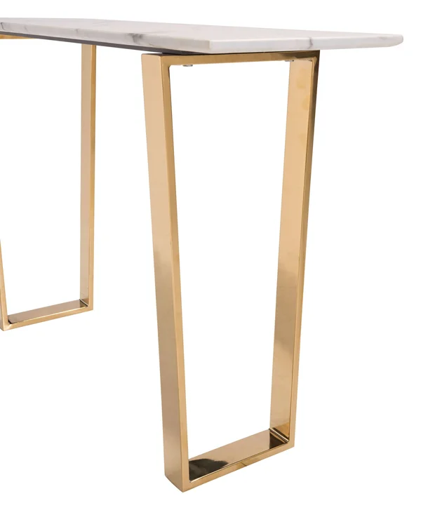 Zuo Atlas Console Table - Stone & Gold