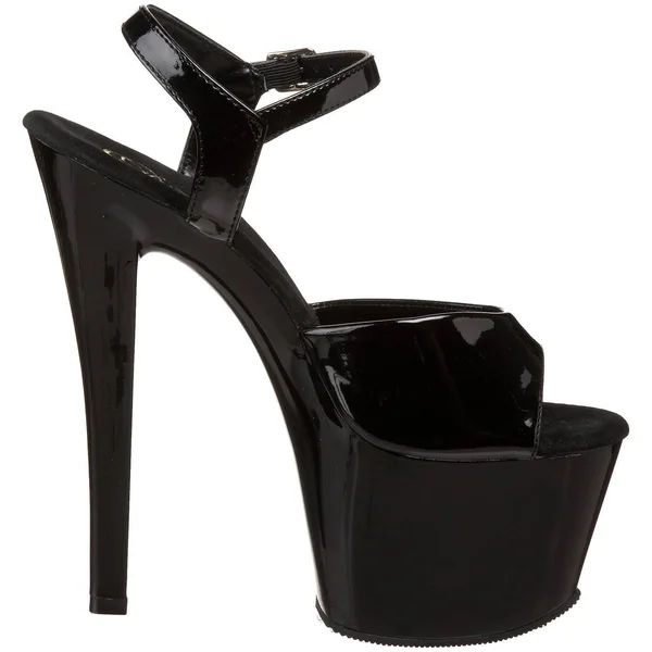 Pleaser Sky-309, 7x22 Spike Heel Platform Sandal - Black 8