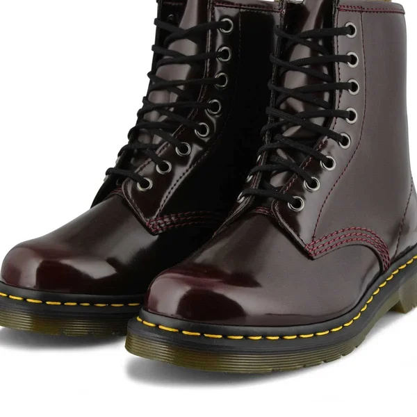 Dr Martens Vegan 1460 Cambridge Brush 8 Eye Boots - Cherry Red