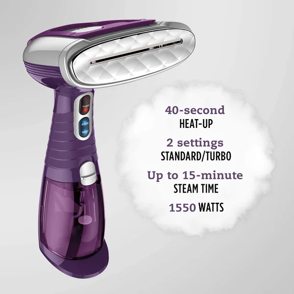 Conair Turbo Extreme Steam Hand Held Fabric Steamer, Purple, Plum