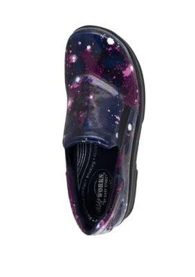 Women's Easy Works by Easy Street Appreciate Purple Celestial Slip-Resistant Clogs Size 8.5 Wide